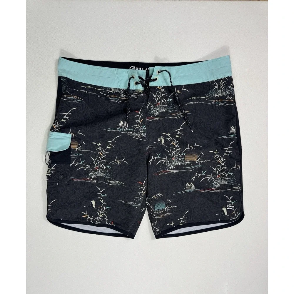 Billabong Board Shorts Mens 34x10 Recycler Pro Stork Oriental Stretch Beach